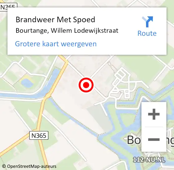 Locatie op kaart van de 112 melding: Brandweer Met Spoed Naar Bourtange, Willem Lodewijkstraat op 2 december 2023 19:59