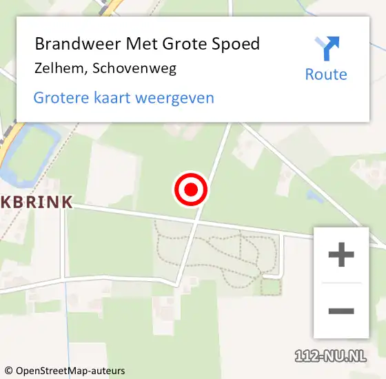 Locatie op kaart van de 112 melding: Brandweer Met Grote Spoed Naar Zelhem, Schovenweg op 2 december 2023 20:11