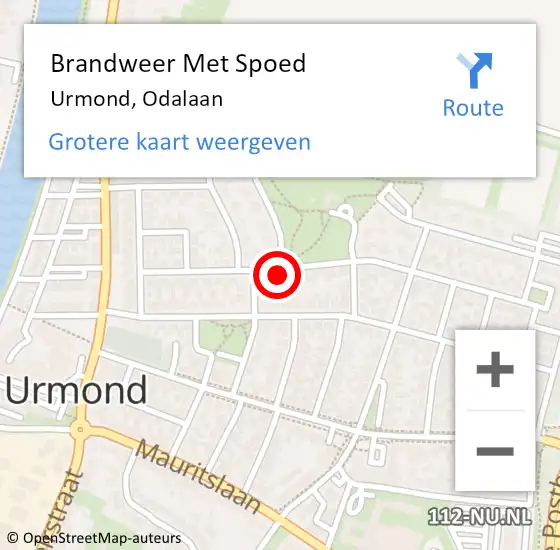 Locatie op kaart van de 112 melding: Brandweer Met Spoed Naar Urmond, Odalaan op 2 december 2023 20:38