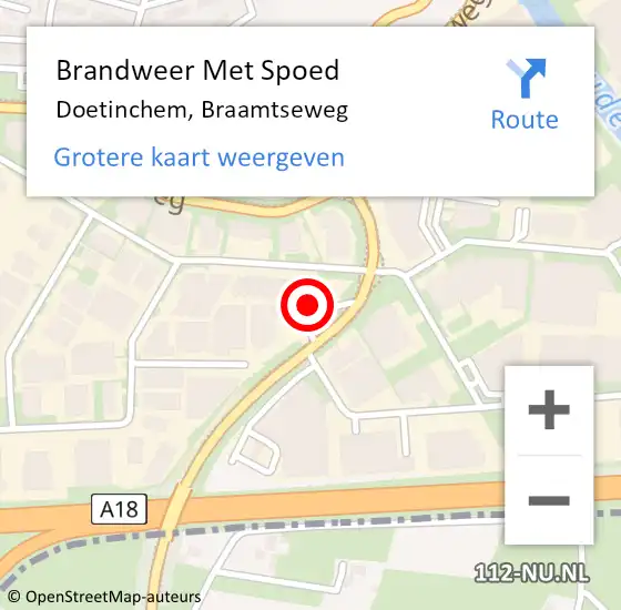 Locatie op kaart van de 112 melding: Brandweer Met Spoed Naar Doetinchem, Braamtseweg op 2 december 2023 20:59