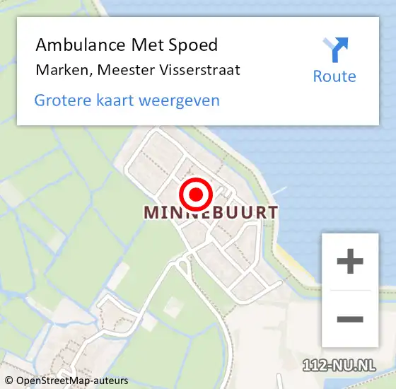 Locatie op kaart van de 112 melding: Ambulance Met Spoed Naar Marken, Meester Visserstraat op 2 december 2023 21:47