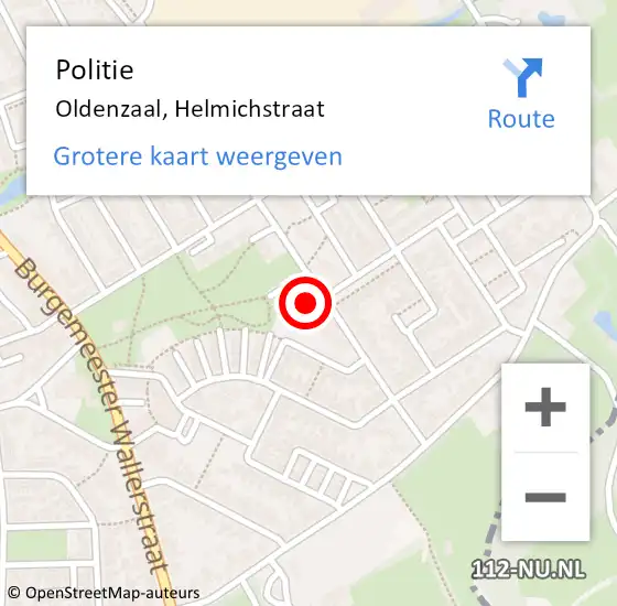 Locatie op kaart van de 112 melding: Politie Oldenzaal, Helmichstraat op 2 december 2023 21:59