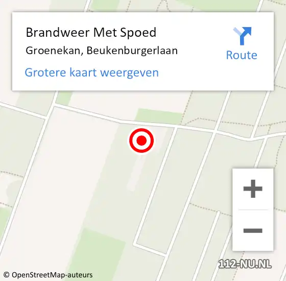 Locatie op kaart van de 112 melding: Brandweer Met Spoed Naar Groenekan, Beukenburgerlaan op 2 december 2023 22:39