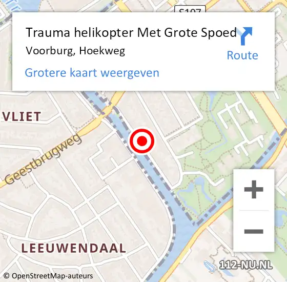 Locatie op kaart van de 112 melding: Trauma helikopter Met Grote Spoed Naar Voorburg, Hoekweg op 2 december 2023 23:09