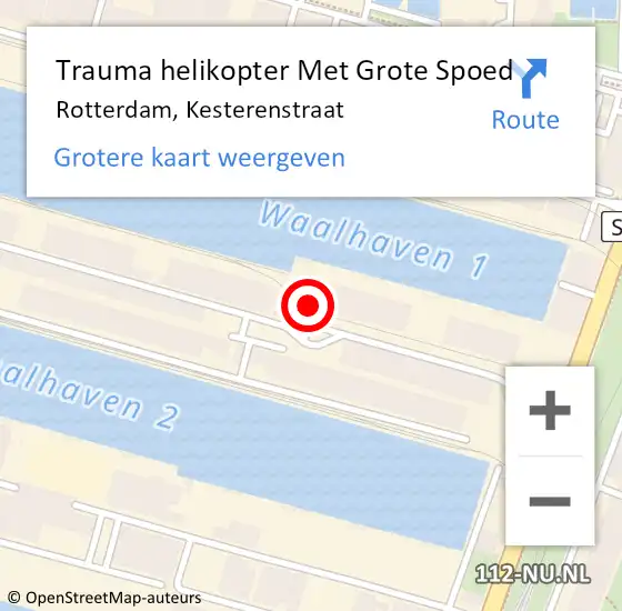 Locatie op kaart van de 112 melding: Trauma helikopter Met Grote Spoed Naar Rotterdam, Kesterenstraat op 3 december 2023 02:46