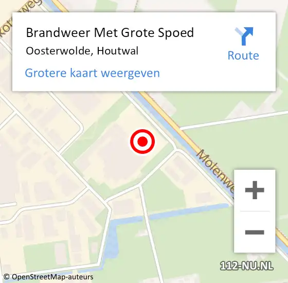 Locatie op kaart van de 112 melding: Brandweer Met Grote Spoed Naar Oosterwolde, Houtwal op 3 december 2023 02:47