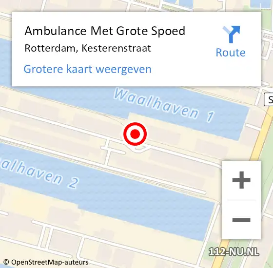 Locatie op kaart van de 112 melding: Ambulance Met Grote Spoed Naar Rotterdam, Kesterenstraat op 3 december 2023 02:48