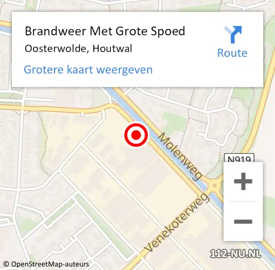 Locatie op kaart van de 112 melding: Brandweer Met Grote Spoed Naar Oosterwolde, Houtwal op 3 december 2023 04:34