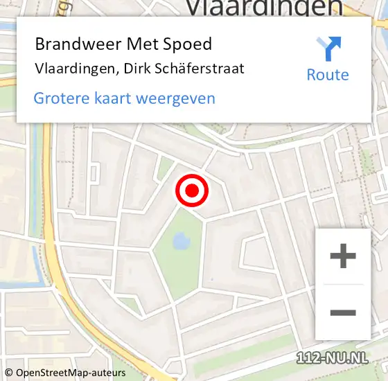 Locatie op kaart van de 112 melding: Brandweer Met Spoed Naar Vlaardingen, Dirk Schäferstraat op 3 december 2023 07:14