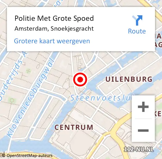 Locatie op kaart van de 112 melding: Politie Met Grote Spoed Naar Amsterdam, Snoekjesgracht op 3 december 2023 07:34