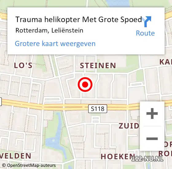 Locatie op kaart van de 112 melding: Trauma helikopter Met Grote Spoed Naar Rotterdam, Leliënstein op 3 december 2023 07:54