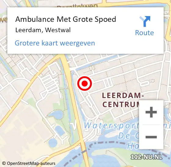 Locatie op kaart van de 112 melding: Ambulance Met Grote Spoed Naar Leerdam, Westwal op 3 december 2023 08:04