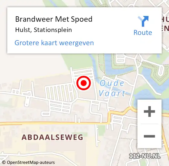 Locatie op kaart van de 112 melding: Brandweer Met Spoed Naar Hulst, Stationsplein op 3 december 2023 09:11