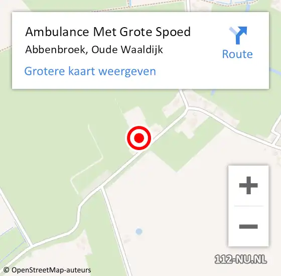 Locatie op kaart van de 112 melding: Ambulance Met Grote Spoed Naar Abbenbroek, Oude Waaldijk op 3 december 2023 09:23