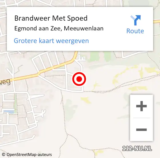 Locatie op kaart van de 112 melding: Brandweer Met Spoed Naar Egmond aan Zee, Meeuwenlaan op 3 december 2023 09:36