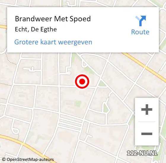 Locatie op kaart van de 112 melding: Brandweer Met Spoed Naar Echt, De Egthe op 3 december 2023 10:41