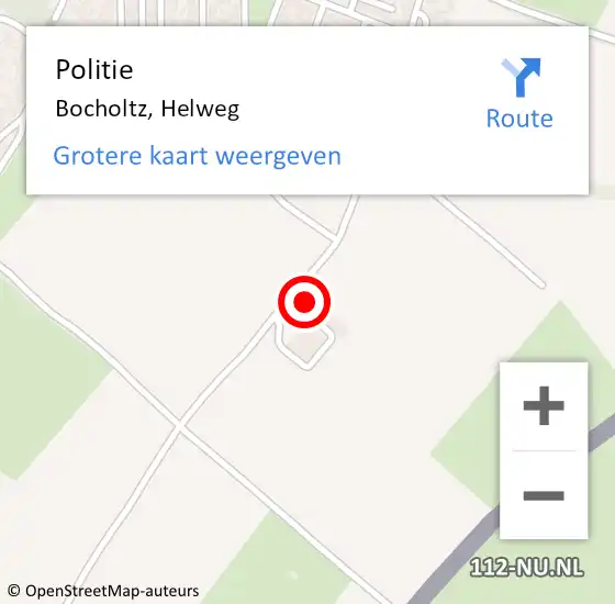 Locatie op kaart van de 112 melding: Politie Bocholtz, Helweg op 3 december 2023 10:57