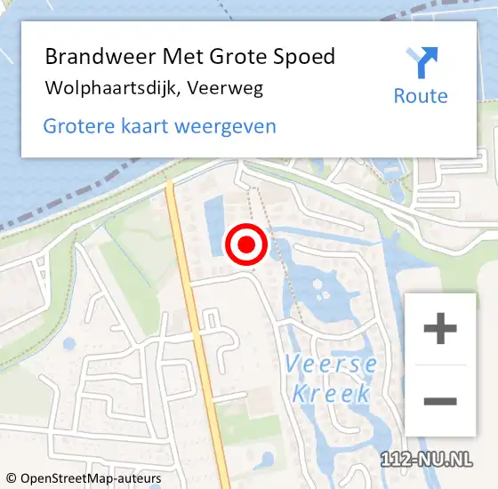 Locatie op kaart van de 112 melding: Brandweer Met Grote Spoed Naar Wolphaartsdijk, Veerweg op 3 december 2023 11:59
