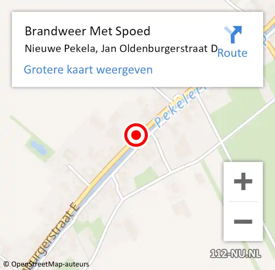 Locatie op kaart van de 112 melding: Brandweer Met Spoed Naar Nieuwe Pekela, Jan Oldenburgerstraat D op 3 december 2023 12:05