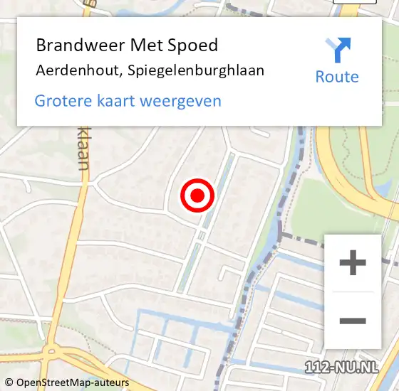 Locatie op kaart van de 112 melding: Brandweer Met Spoed Naar Aerdenhout, Spiegelenburghlaan op 3 december 2023 12:37
