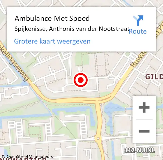 Locatie op kaart van de 112 melding: Ambulance Met Spoed Naar Spijkenisse, Anthonis van der Nootstraat op 3 december 2023 13:25