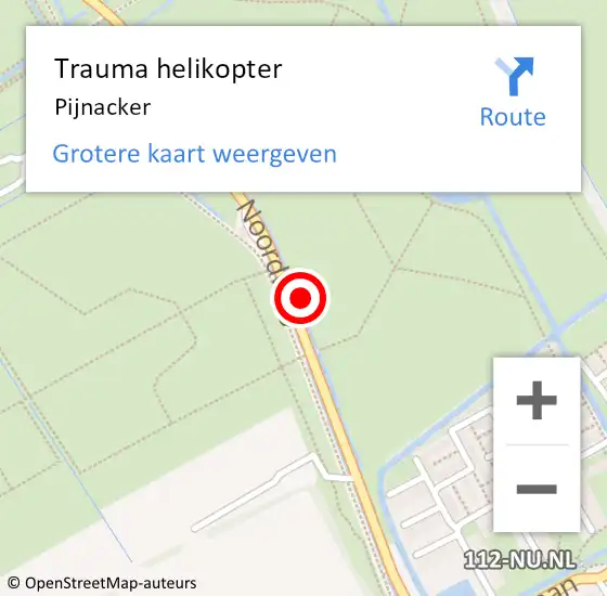 Locatie op kaart van de 112 melding: Trauma helikopter Pijnacker op 3 december 2023 13:27