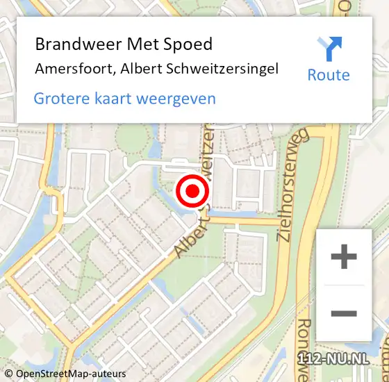 Locatie op kaart van de 112 melding: Brandweer Met Spoed Naar Amersfoort, Albert Schweitzersingel op 3 december 2023 13:46