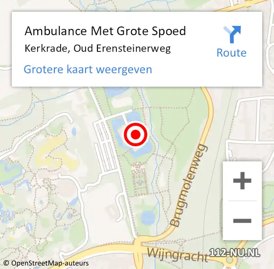 Locatie op kaart van de 112 melding: Ambulance Met Grote Spoed Naar Kerkrade, Oud Erensteinerweg op 17 september 2014 10:56