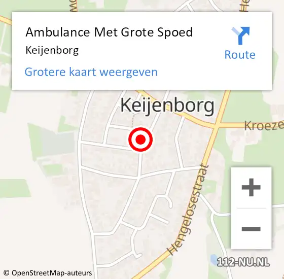 Locatie op kaart van de 112 melding: Ambulance Met Grote Spoed Naar Keijenborg op 3 december 2023 15:18