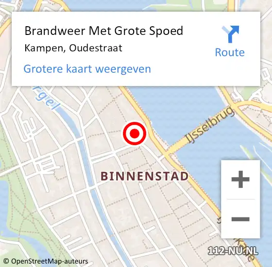 Locatie op kaart van de 112 melding: Brandweer Met Grote Spoed Naar Kampen, Oudestraat op 3 december 2023 15:41