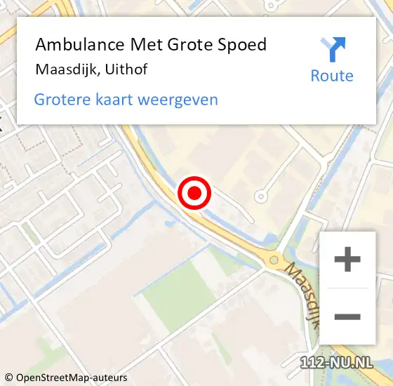 Locatie op kaart van de 112 melding: Ambulance Met Grote Spoed Naar Maasdijk, Uithof op 3 december 2023 16:06