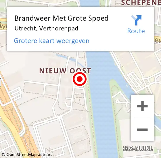 Locatie op kaart van de 112 melding: Brandweer Met Grote Spoed Naar Utrecht, Verthorenpad op 3 december 2023 16:15