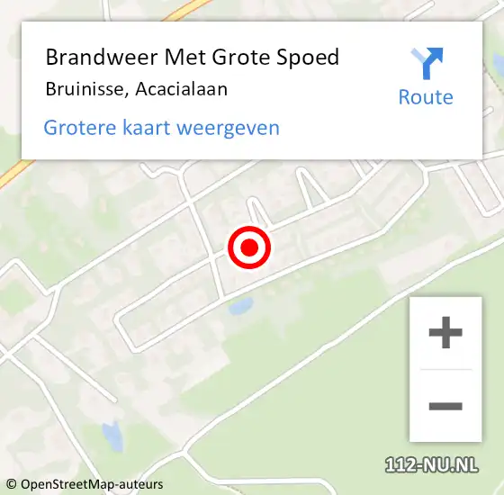 Locatie op kaart van de 112 melding: Brandweer Met Grote Spoed Naar Bruinisse, Acacialaan op 3 december 2023 16:17