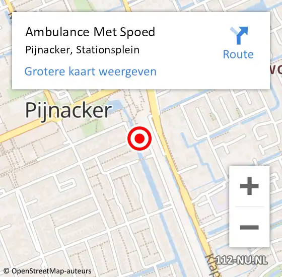 Locatie op kaart van de 112 melding: Ambulance Met Spoed Naar Pijnacker, Stationsplein op 3 december 2023 16:21