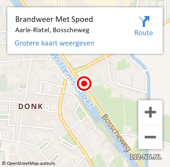 Locatie op kaart van de 112 melding: Brandweer Met Spoed Naar Aarle-Rixtel, Bosscheweg op 3 december 2023 17:02