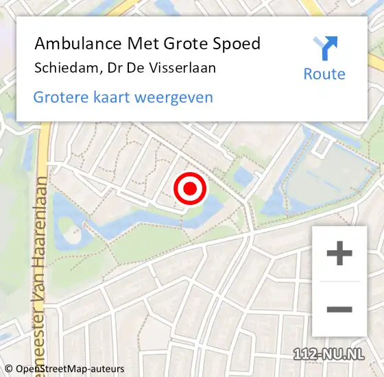 Locatie op kaart van de 112 melding: Ambulance Met Grote Spoed Naar Schiedam, Dr De Visserlaan op 3 december 2023 17:07