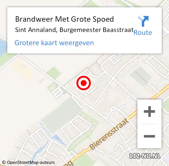 Locatie op kaart van de 112 melding: Brandweer Met Grote Spoed Naar Sint Annaland, Burgemeester Baasstraat op 3 december 2023 18:27