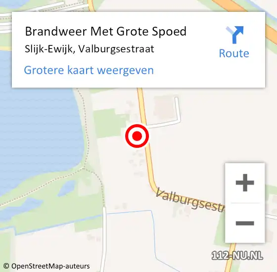 Locatie op kaart van de 112 melding: Brandweer Met Grote Spoed Naar Slijk-Ewijk, Valburgsestraat op 3 december 2023 18:41