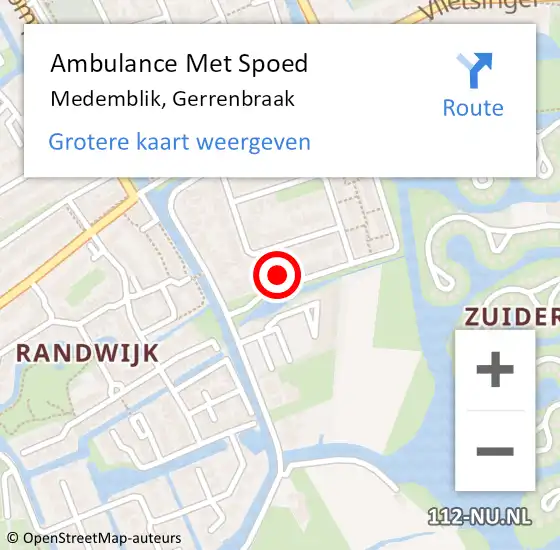 Locatie op kaart van de 112 melding: Ambulance Met Spoed Naar Medemblik, Gerrenbraak op 3 december 2023 19:07