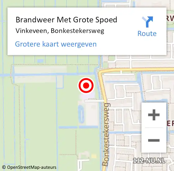 Locatie op kaart van de 112 melding: Brandweer Met Grote Spoed Naar Vinkeveen, Bonkestekersweg op 3 december 2023 19:40