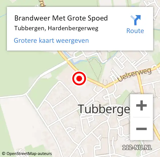 Locatie op kaart van de 112 melding: Brandweer Met Grote Spoed Naar Tubbergen, Hardenbergerweg op 17 september 2014 11:24