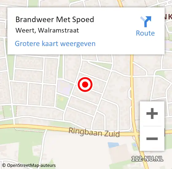 Locatie op kaart van de 112 melding: Brandweer Met Spoed Naar Weert, Walramstraat op 3 december 2023 21:01