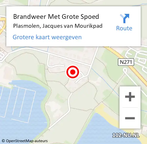 Locatie op kaart van de 112 melding: Brandweer Met Grote Spoed Naar Plasmolen, Jacques van Mourikpad op 3 december 2023 22:49