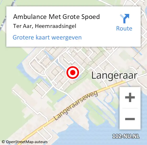 Locatie op kaart van de 112 melding: Ambulance Met Grote Spoed Naar Ter Aar, Heemraadsingel op 17 september 2014 11:32