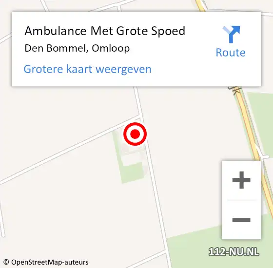 Locatie op kaart van de 112 melding: Ambulance Met Grote Spoed Naar Den Bommel, Omloop op 3 december 2023 22:50