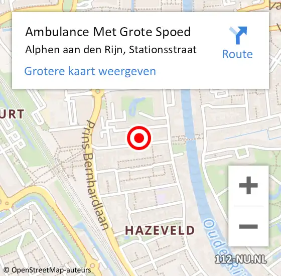 Locatie op kaart van de 112 melding: Ambulance Met Grote Spoed Naar Alphen aan den Rijn, Stationsstraat op 4 december 2023 03:52