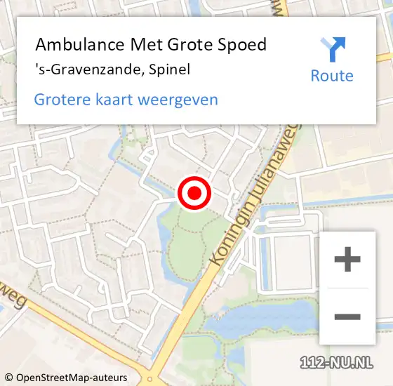 Locatie op kaart van de 112 melding: Ambulance Met Grote Spoed Naar 's-Gravenzande, Spinel op 4 december 2023 06:34