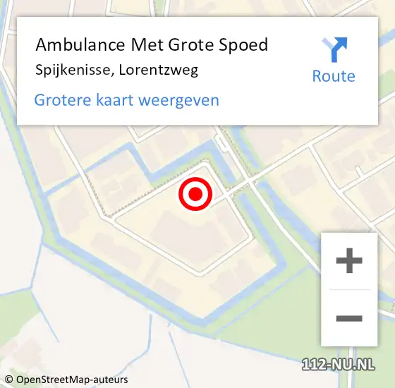 Locatie op kaart van de 112 melding: Ambulance Met Grote Spoed Naar Spijkenisse, Lorentzweg op 4 december 2023 08:05