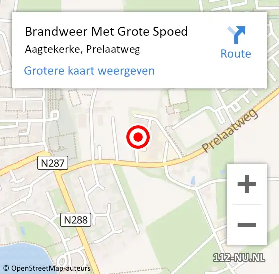 Locatie op kaart van de 112 melding: Brandweer Met Grote Spoed Naar Aagtekerke, Prelaatweg op 4 december 2023 08:17