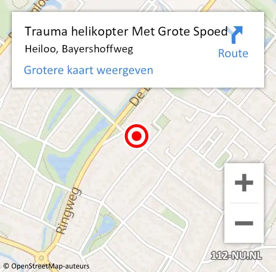 Locatie op kaart van de 112 melding: Trauma helikopter Met Grote Spoed Naar Heiloo, Bayershoffweg op 4 december 2023 09:15